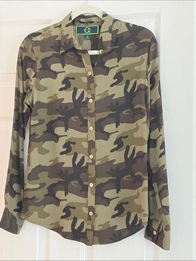 C. Wonder Camouflage Silk Blouse